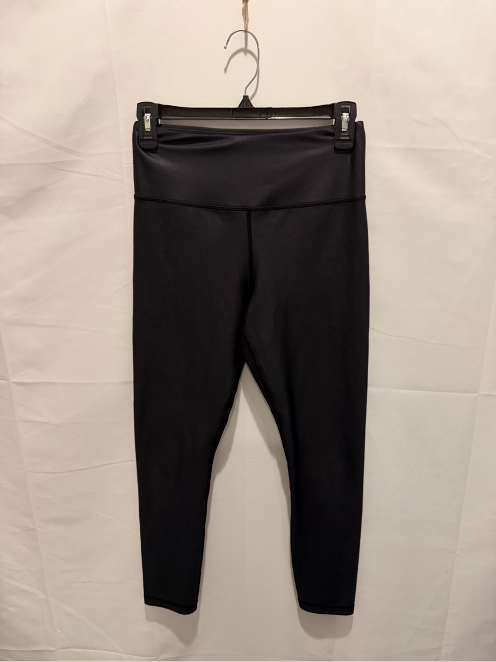 Zyia High-Waist Black faux leather Active Leggings size 6-8.athletic,workout